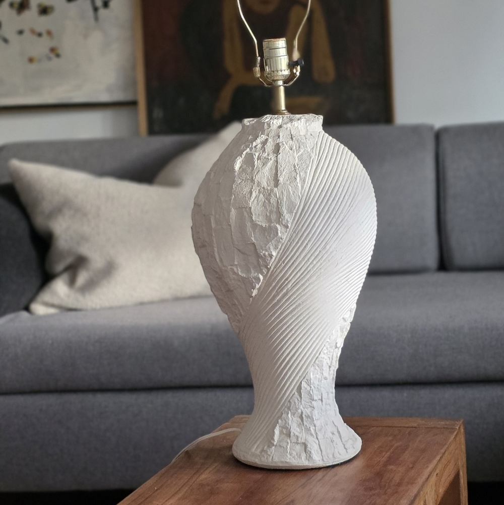 Vintage Post Modern Tessellated Ceramic Lamp Base